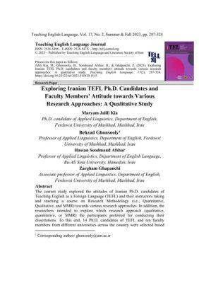 Methods and Approaches in Qualitative Research: An Iranian Perspective -  Exploring the Tapestry of Human Experience Through Rigorous Inquiry